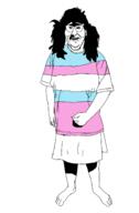 clothes full_body glasses hair long_hair open_mouth soyjak stubble tranny variant:unknown // 928x1414 // 179.4KB