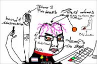 angry arm arrow bad_dragon brainlet closed_mouth collar computer deep.io dildo glasses hair hand hello_kitty holding_object i_love keyboard orange_eyes phone pink_hair soyjak text tranny variant:chudjak // 1800x1200 // 646.4KB