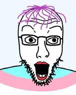 excited gape glasses lips lipstick looking_to_the_right purple_hair raised_eyebrow red_lips smile stubble tranny transgender_flag variant:lesoyface white_skin // 578x720 // 16.9KB