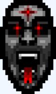 black_sclera demon facial_mark five_nights_at_cobson's forehead_mark forked_tongue glasses grey_skin icon looking_at_you open_mouth pixel_art red_eyes subvariant:hornyson tongue transparent_background variant:cobson // 167x278 // 6.5KB