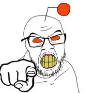 antenna clenched_teeth orange_eyes pointing pointing_at_viewer reddit redditard subvariant:feralrage variant:feraljak // 1000x1000 // 30.9KB