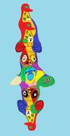 2soyjaks baby cap clothes colorful deformed frog hat mushroom mustache pacifier pepe plant shroomjak sneed soyjak subvariant:jacobson variant:a24_slowburn_soyjak // 501x959 // 67.7KB