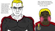 2soyjaks badge black_skin blush glasses muscular_male nas:chudjak nate subvariant:chudjak_front subvariant:hunky_twink_sex_machine subvariant:muscular_chud text variant:alicia variant:chudjak // 1653x930 // 226.4KB