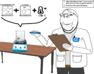 arm ballpoint_pen belt belt_buckle chemistry clipboard closed_mouth clothes glasses hand heart holding_object i_love lab_coat pen scientist smile soyjak stubble subvariant:wholesome_soyjak text variant:gapejak // 1200x950 // 389.6KB