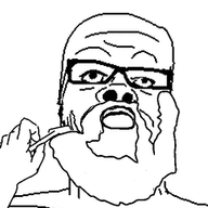 animated arm beard bloodshot_eyes closed_mouth crying glasses hand hanging holding_object makeup open_mouth painted_nails pointing rope shaving soyjak suicide variant:a24_slowburn_soyjak yellow_teeth // 223x255 // 90.2KB