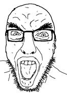 angry dan_hentschel glasses open_mouth soyjak stubble sweating variant:unknown // 391x568 // 14.6KB