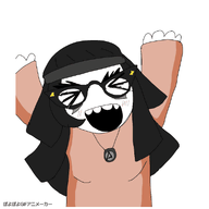 animated arm clothes glasses hair hand happy poyopoyo pyokopyoko variant:soytan // 400x400 // 301.6KB