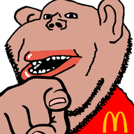 amerimutt brown_skin clothes ear hand looking_at_you mcdonalds mutt open_mouth pointing pointing_at_viewer soyjak stubble subvariant:impish_amerimutt variant:impish_soyak_ears you // 598x628 // 72.8KB