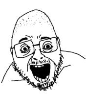 balding glasses mustache open_mouth soyjak stubble variant:unknown // 405x433 // 20.8KB