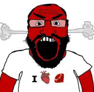 angry arm beard clothes fume glasses i_love open_mouth programming red ruby_(programming_language) science soyjak subvariant:science_lover tshirt variant:markiplier_soyjak // 2400x2367 // 1.1MB