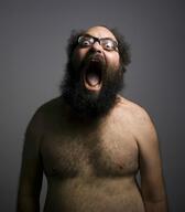 angry beard chest_hair glasses hair open_mouth shirtless variant:ignatius // 656x748 // 310.1KB