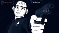 arm clothes connor detroit_become_human ear firearm glasses gun hand holding_gun holding_object holding_pistol lips pistol soot soyjak soyjak_party stubble text variant:unknown video_game weapon // 736x414 // 123.0KB
