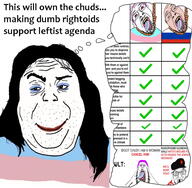 angry broken_teeth clenched_teeth clothes communism country flag glasses hair hanging hat military_beret open_mouth purple_hair rope russia russo_ukrainian_war smile smug soyjak speech_bubble stubble suicide text tongue tranny ukraine variant:a24_slowburn_soyjak variant:alicia variant:bernd variant:feraljak white_skin yellow_teeth z_(russian_symbol) // 954x935 // 302.0KB