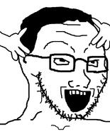 arm glasses hair hand happy looking_up meta:tagme smile stubble variant:soyak // 644x800 // 14.6KB