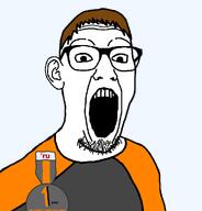 award badge bald brown_hair clothes dan ear glasses open_mouth orange_shirt soyjak soyteen variant:gimper white_skin wrinkles // 947x990 // 66.6KB award badge bald brown_hair clothes dan ear glasses open_mouth orange_shirt soyjak soyteen variant:gimper white_skin wrinkles // 947x990 // 66.6KB