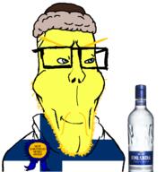 award blond blue_eyes cap closed_mouth clothes finland flag glasses hat smile smirk stubble subvariant:euroaryan variant:markiplier_soyjak vodka yellow_skin // 610x638 // 74.7KB