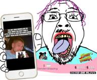 b0tster clothes dead_or_alive ear flag flag:transgender_pride_flag furfag furry genderswap glasses guilty_gear hair hand holding_object holding_phone i_heart i_trans_heart iphone lipstick mortal_kombat mustache open_mouth phone purple_hair rabbit rabbit_ears robot smile soyjak street_fighter stubble text tongue tranny transgender_flag transheart variant:bernd white_background wizard_hat yellow_teeth // 1920x1591 // 1.4MB