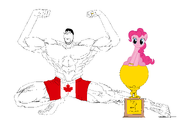buff canada full_body hair pinkie_pie pony pose smile soybooru stubble subvariant:wholesome_soyjak swolesome trophy variant:gapejak white_background // 8954x5907 // 1.0MB