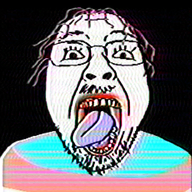 animated clothes glasses hair mustache open_mouth purple_hair soyjak stubble tranny variant:bernd vhs // 479x512 // 2.2MB