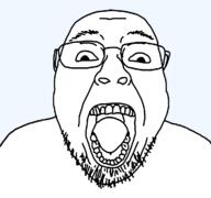 glasses hair open_mouth soyjak stubble teeth template tongue transparent_background variant:bernd // 1200x1125 // 33.3KB