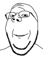 glasses looking_at_you retard smile soyjak stubble subvariant:wholesome_soyjak teeth template variant:gapejak // 600x800 // 12.8KB