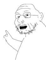 glasses open_mouth pointing soyjak stubble variant:unknown // 352x460 // 23.7KB