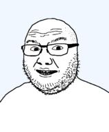 fat glasses half_open_mouth soyjak stubble template transparent_background variant:logjak // 559x675 // 9.9KB