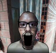 0n balding brown_skin ceron colombia glasses hair irl_background markiplier open_mouth soyjak stubble variant:unknown // 700x652 // 963.7KB