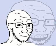 closed_mouth glasses open_mouth soyjak stubble variant:soyak // 469x385 // 33.7KB