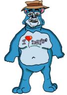 andrew_dobson animal balloon bear blue blue_skin clothes ear eat full_body glasses hat heart i_love inflation_fetish open_mouth snout soyjak text variant:sidjak // 789x1118 // 196.1KB