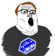 brown_hair clothes gaming glasses hair nintendo open_mouth soyjak variant:tony_soprano_soyjak video_game youtube youtuber // 857x867 // 210.4KB