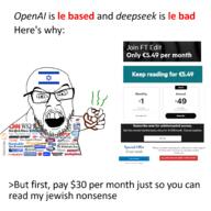 angry chatgpt deepseek goyslop holding_object israel jews judaism kike media openai smell united_states variant:feraljak zionist zog // 2000x2000 // 898.6KB