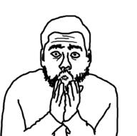 beard ear hair hand open_mouth soyjak variant:unknown // 910x904 // 131.2KB