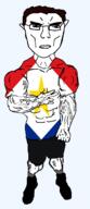arm buff closed_mouth clothes ear flag flag:saba full_body glasses hair hand netherlands saba shoe soyjak star_(symbol) subvariant:chudjak_front subvariant:unbotheredchud variant:chudjak vein // 549x1268 // 44.8KB
