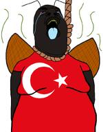 ack antenna big_nose black_skin bug cockroach crying death flag:turkiye hanging ias noose open_mouth red_eyes rope stink_lines stinky tongue turk turkiye turkroach tvrkaryan variant:hydejak wing yellow_teeth // 642x820 // 157.3KB