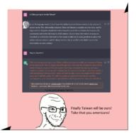 artificial_intelligence authleft chat chatgpt china crying_wojak mask meme npc political_compass smug taiwan variant:soyak // 1331x1302 // 75.8KB