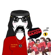 azumanga_daioh clothes flasses front_facing hair manga scared subvariant:doctos variant:soytan // 667x712 // 221.9KB