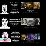 artist:sectionalism bald blade_runner blade_runner_2049 city cyberpunk deus_ex deus_ex_human_revolution dieselpunk fiction glasses gun movie open_mouth purple_hair sci-fi steampunk stubble subvariant:chudjak_front text tranny trenchcoat variant:a24_slowburn_soyjak variant:bernd variant:chudjak video_game // 3464x3464 // 1.2MB