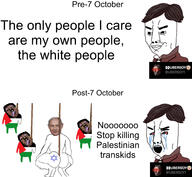 Ubersoy arm bloodshot_eyes broly_culo brown_skin clothes country countrywar crying dead deformed flag flag:palestine foot full_body hair hanging israel jack_london leg mustache netanyahu october october_7 open_mouth palestine rope star_of_david stubble subvariant:brunetto text twitter variant:bernd variant:chudjak yellow_teeth // 3394x3129 // 890.2KB