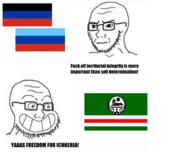calarts chechnya concerned country donetsk flag flag:donetsk flag:ichkeria flag:luhansk frown grin ichkeria luhansk smile so_true soyjak subvariant:soyak_(irritated) text variant:soyak // 957x761 // 179.1KB