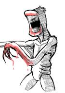 arm art blood claw hand monster oekaki open_mouth soyjak subvariant:fingerboy variant:a24_slowburn_soyjak // 895x1274 // 435.1KB
