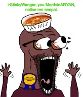 arm award beefsoup_(user) bowl eyes_popping gay glasses greentext hand hands_up meta:namefags mordovARYAN mordovia open_mouth senpai soup soyjak stinkywanger_(namefag) stubble subvariant:waow text tongue variant:soyak yellow_teeth // 640x750 // 258.8KB