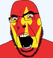 angry county crown flag flag:vestfold glasses hair looking_to_the_left norway open_mouth soyjak stubble teeth thick_eyebrows transparent_background variant:cobson vestfold // 721x789 // 35.1KB