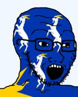 animal british flag flag:merionethshire glasses goat hair looking_to_the_right merionethshire open_mouth soyjak stubble sun teeth united_kingdom variant:soyak wales // 644x800 // 112.0KB