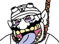 ack blue_tongue glasses nintendo noose poop red_eyes rope stubble variant:wahjak video_game wario warioware // 745x563 // 39.8KB