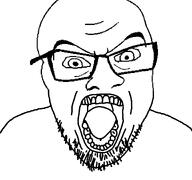 angry glasses hair he_will_always_be_a_gem jacksepticeye looking_at_you mustache open_mouth series:fusionjaks soyjak stubble teeth template tongue variant:bernd variant:feraljak youtube // 1200x1125 // 72.6KB