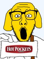 glasses holding_object hot_pocket hot_pockets janny meta:tagme open_mouth soyjak stubble variant:stbfcjak yellow_skin // 480x640 // 42.9KB