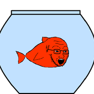 animal fish fish_tank glasses open_mouth soyjak stubble variant:soyak water // 674x557 // 5.0KB