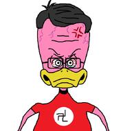angry barnyard beak bloodshot_eyes chud crying duck duckjak forehead_vein forehead_wrinkles glasses hair nazism new_toss pink_skin red_skin seething soyjak swastika toss trvthnvke variant:duckjak vein // 691x689 // 19.6KB