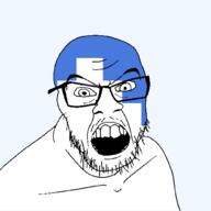 akershus angry county flag flag:akershus glasses hair looking_at_you mustache norway open_mouth soyjak stubble teeth transparent_background variant:feraljak // 1500x1500 // 30.7KB